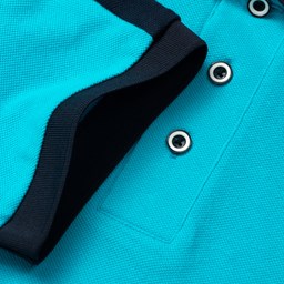 233PLS21055-T-30-XANH NGỌC-XL-2 Ảnh của Áo polo nam Dugarco phối vai viền tay - 233PLS21055
